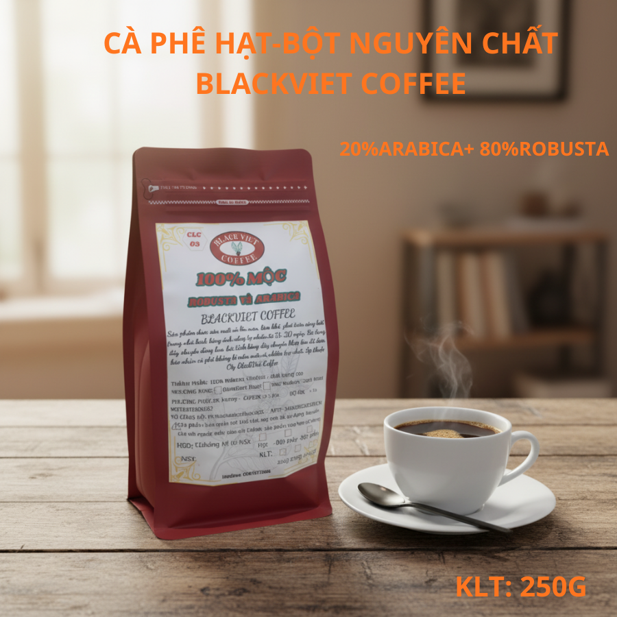 20%A ARABICA-80% ROBUSTA-PHA PHIN(250G-500G-1000G)- HẠT